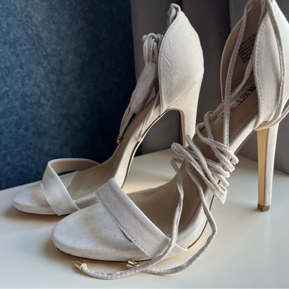 Eleri Open-toed Heels with Ties - Picture 3 of 9